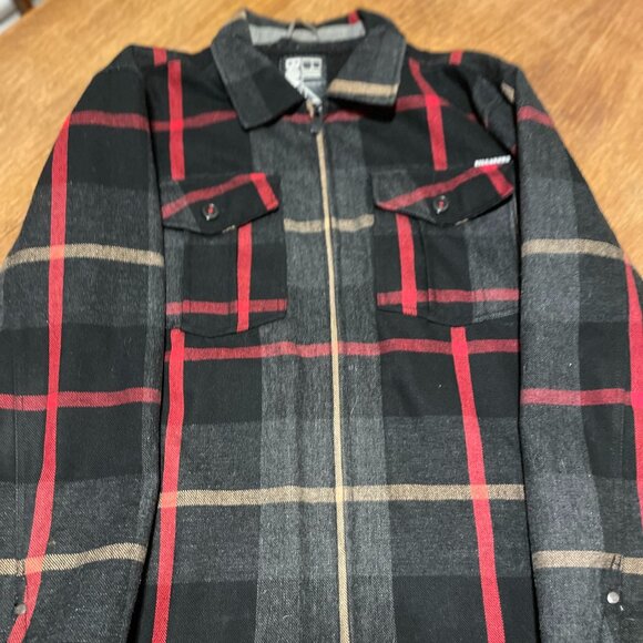 Billabong Men's Wool Coat - Extra Large, Black Plaid - Picture 1 of 4